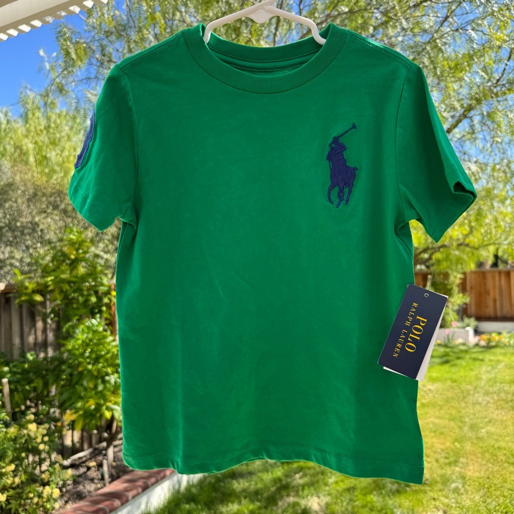 NWT Polo Ralph Lauren Big Pony Tee Green Size 5